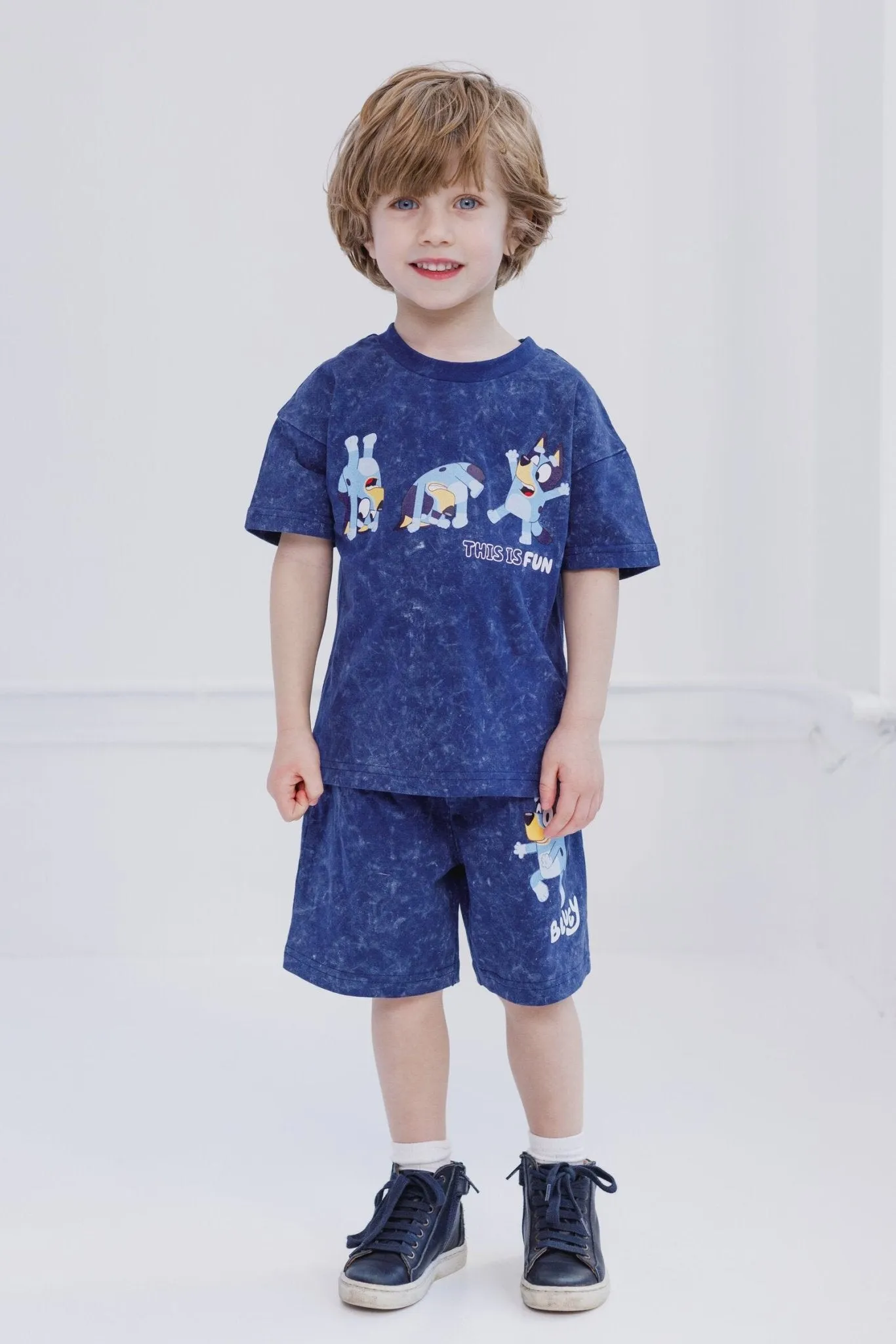 Bluey Vintage Wash Drop Shoulder T-Shirt and Shorts Outfit Set