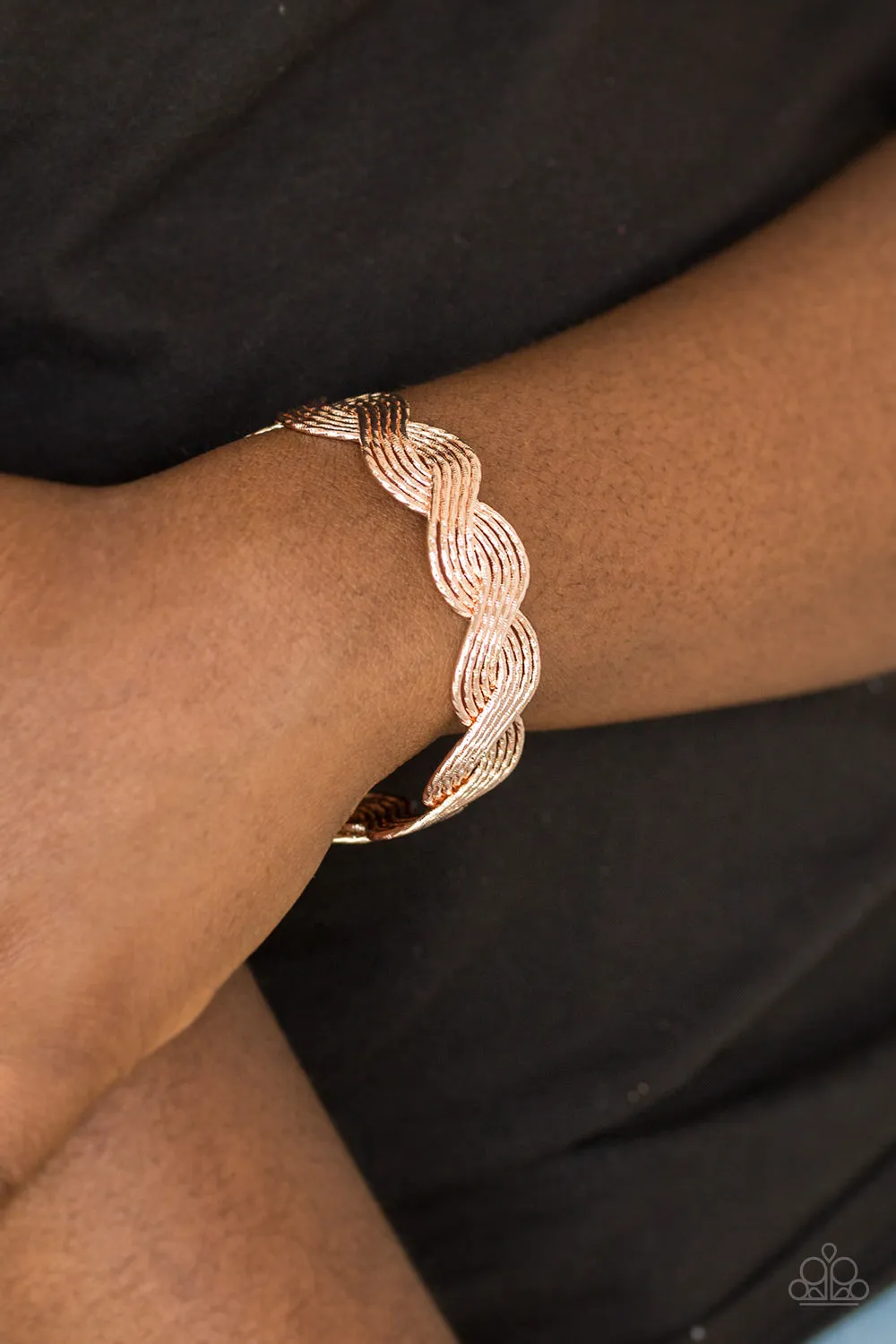 Braided Brilliance Rose Gold-Bracelet