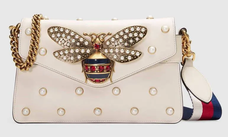 'Broadway' Leather Mini Clutch Bag, White