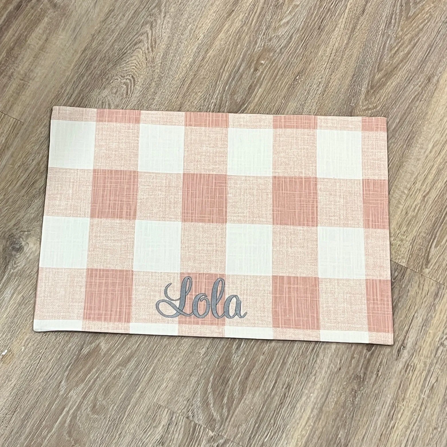 Buffalo Plaid Dog Bowl Placemats with Personalization