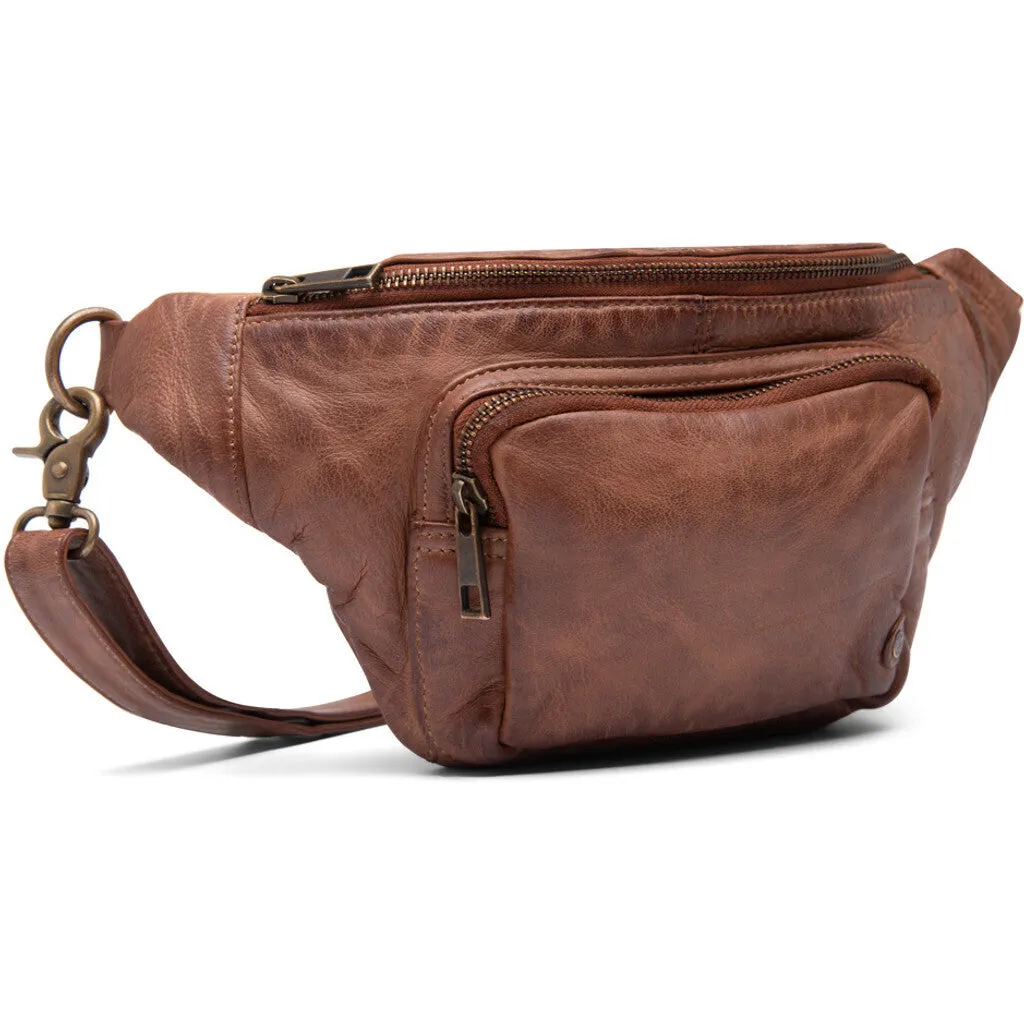 Bumbag in vintage look with front pocket / 13396 - Chestnut