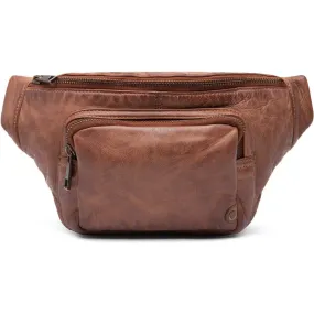 Bumbag in vintage look with front pocket / 13396 - Chestnut