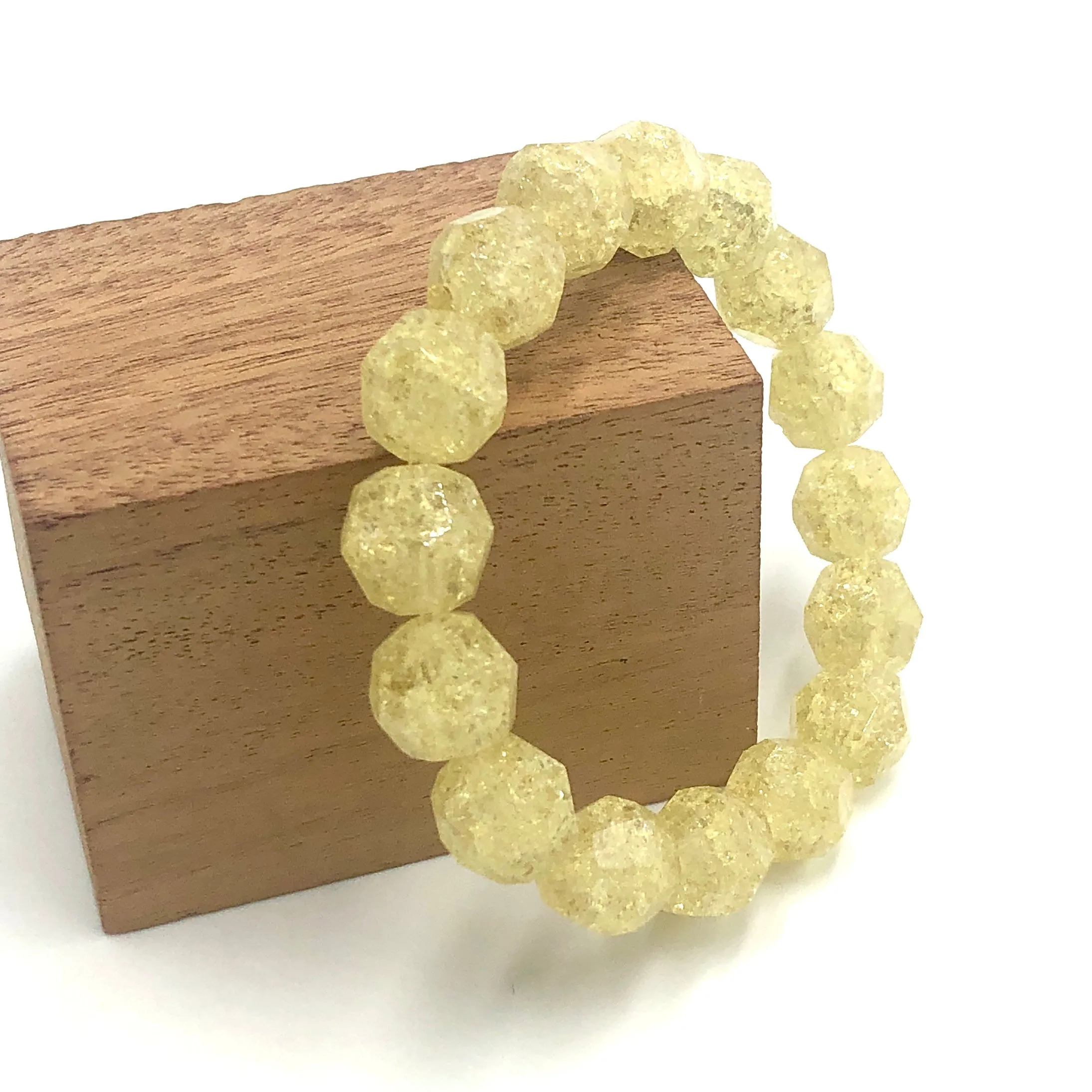 Butter Crackle - Leetie Archival Vintage Glass Stretch Bracelet