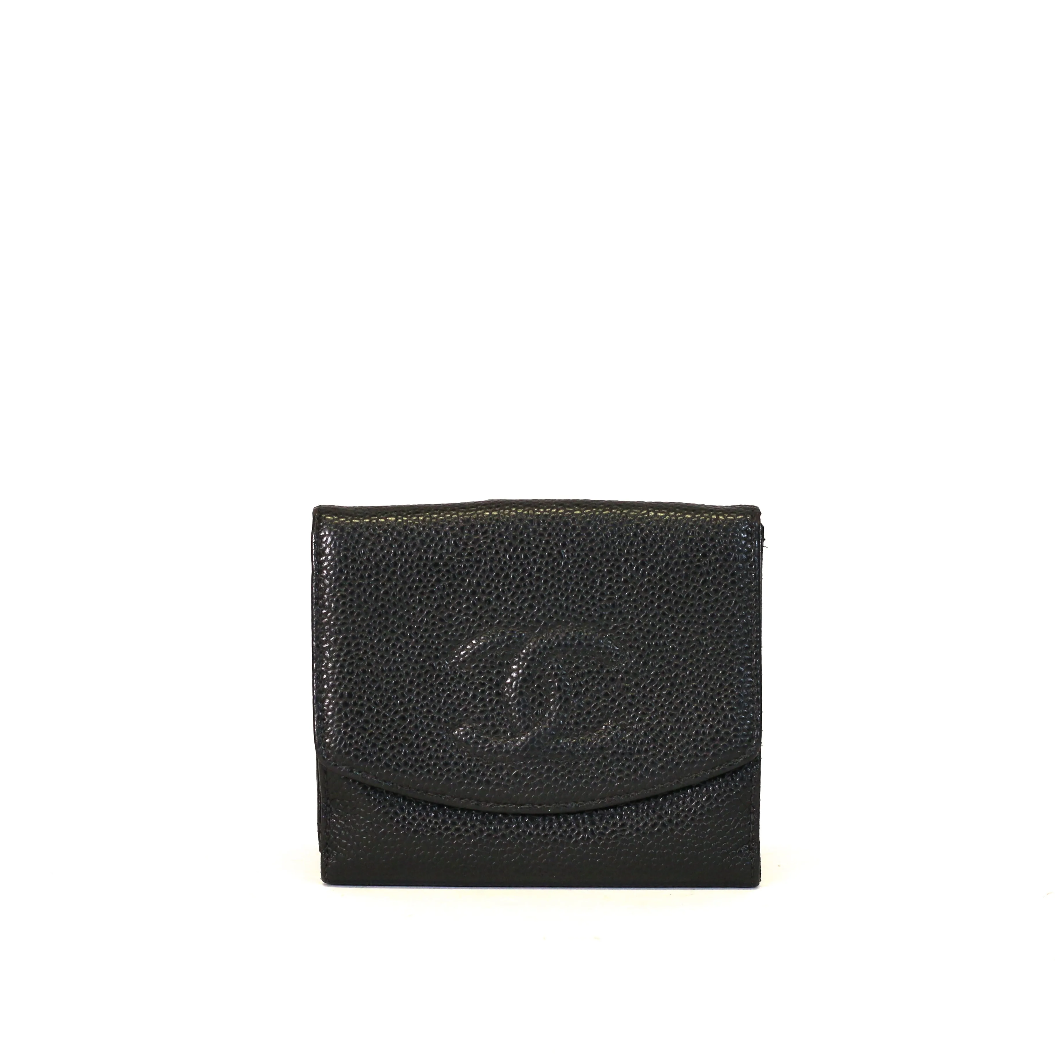 Caviar Timeless CC Compact French Wallet Black