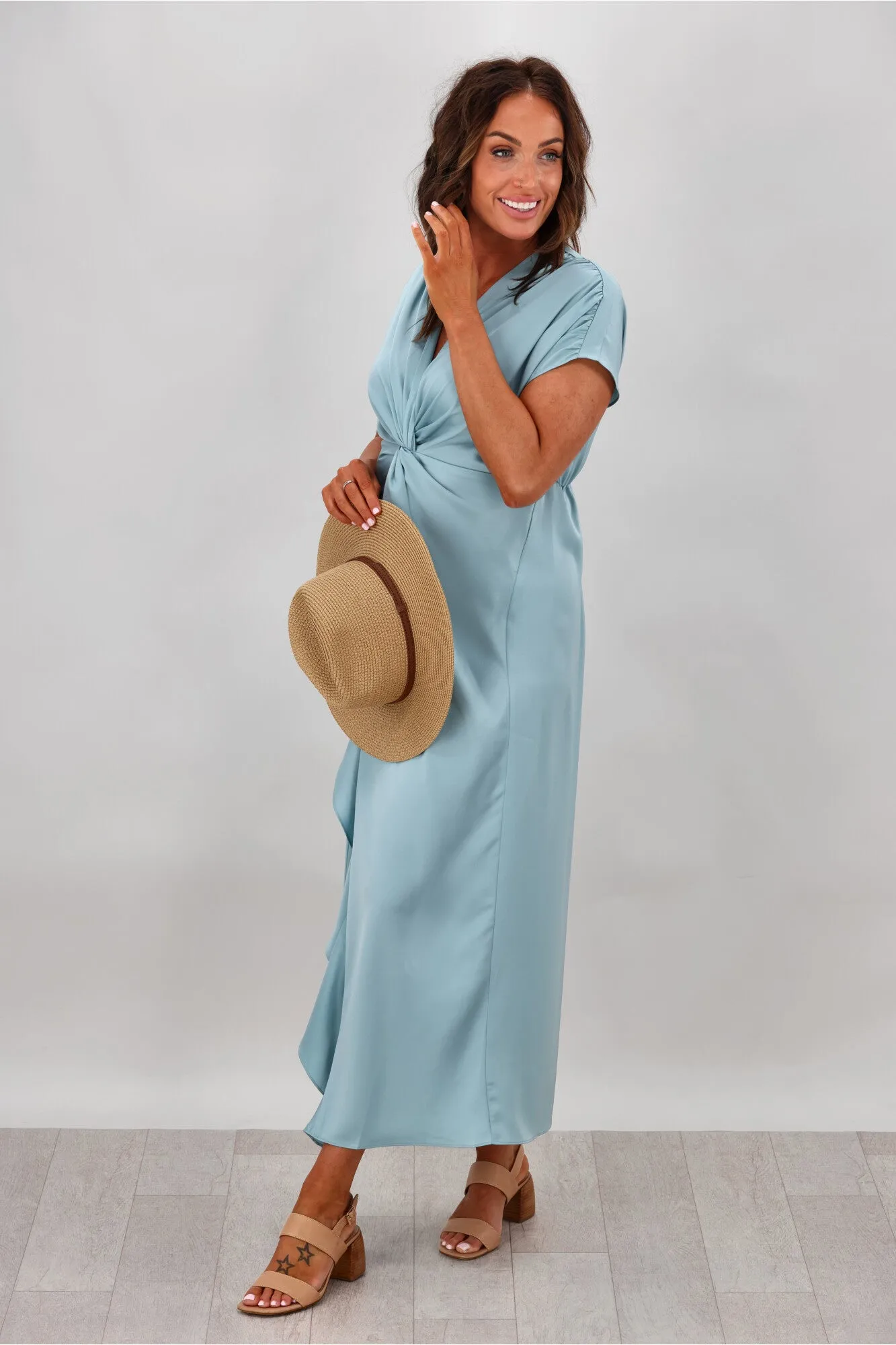 Celebration by Shine On Aster Twist Dress Duck Egg Blue