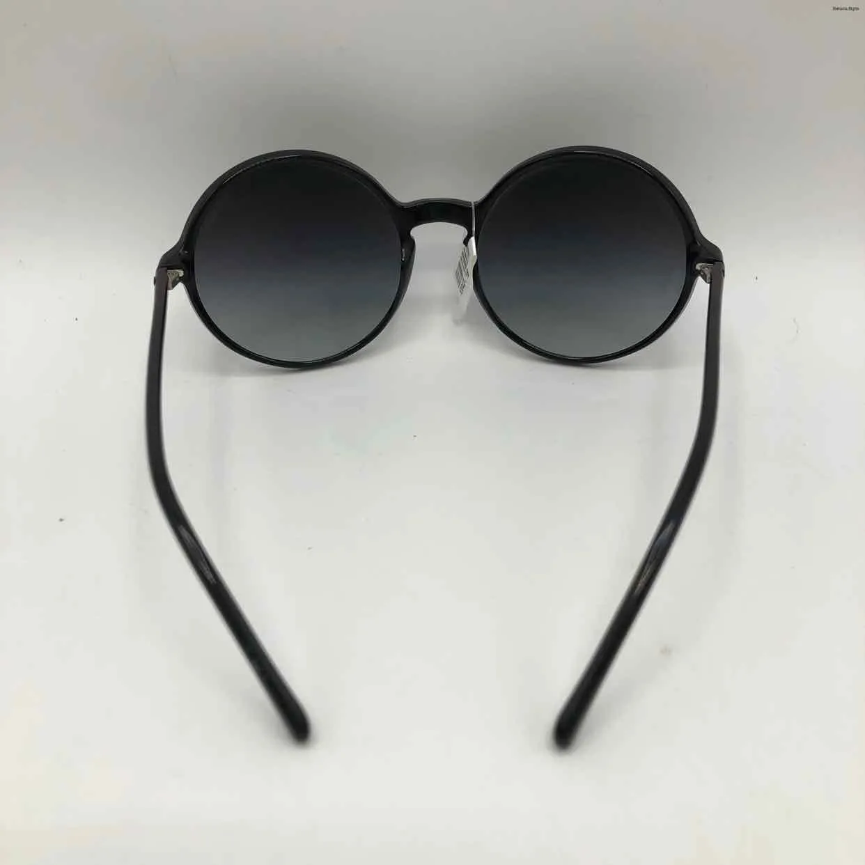 CHANEL Black Gray Pre Loved Round Sunglasses w/case