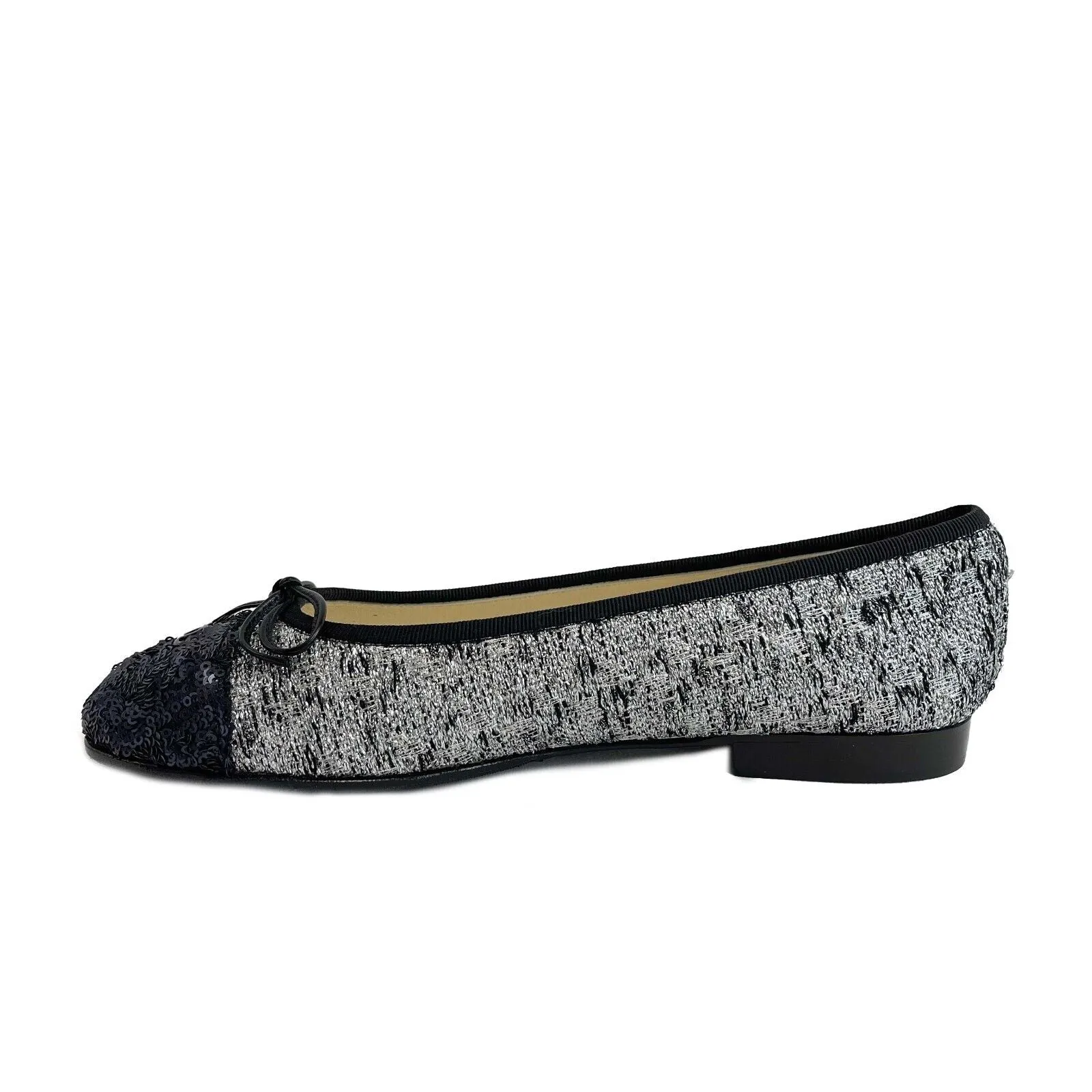 Chanel - Tweed Sequin Cap Toe Ballerina Flats - 38.5 EUR - 8.5 US - Shoes