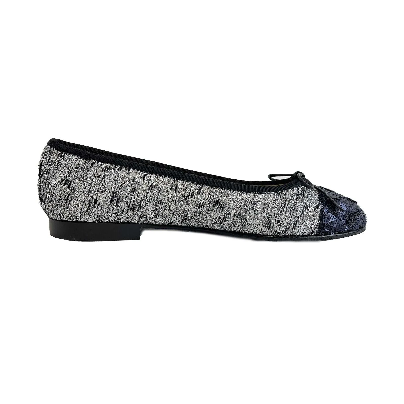 Chanel - Tweed Sequin Cap Toe Ballerina Flats - 38.5 EUR - 8.5 US - Shoes