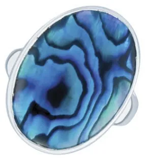 Charles Albert Silver - Abalone Blue Ring