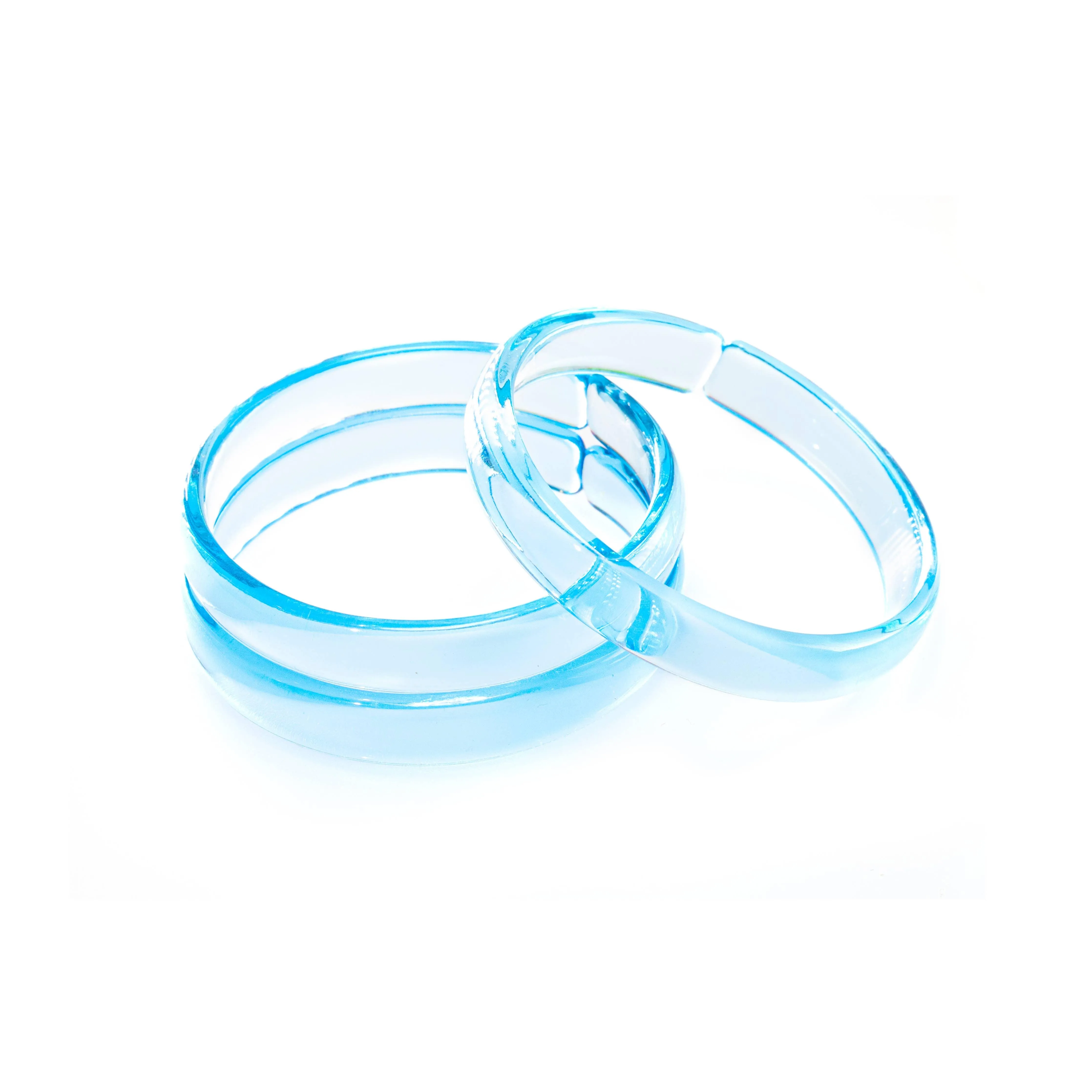 Clear Blue Bangles Set