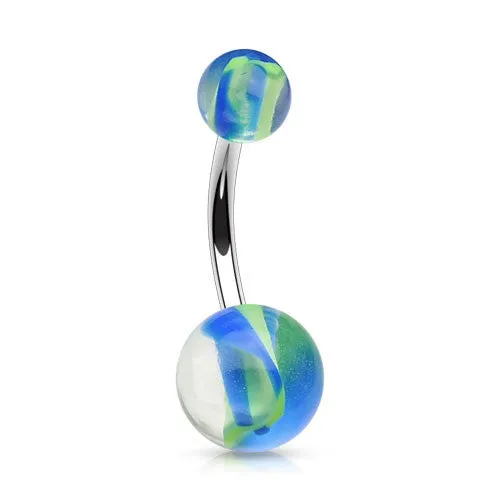 Colour Blow Out Acrylic Belly Bar