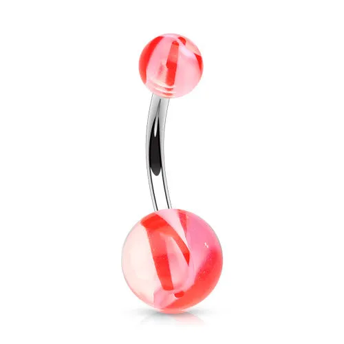 Colour Blow Out Acrylic Belly Bar