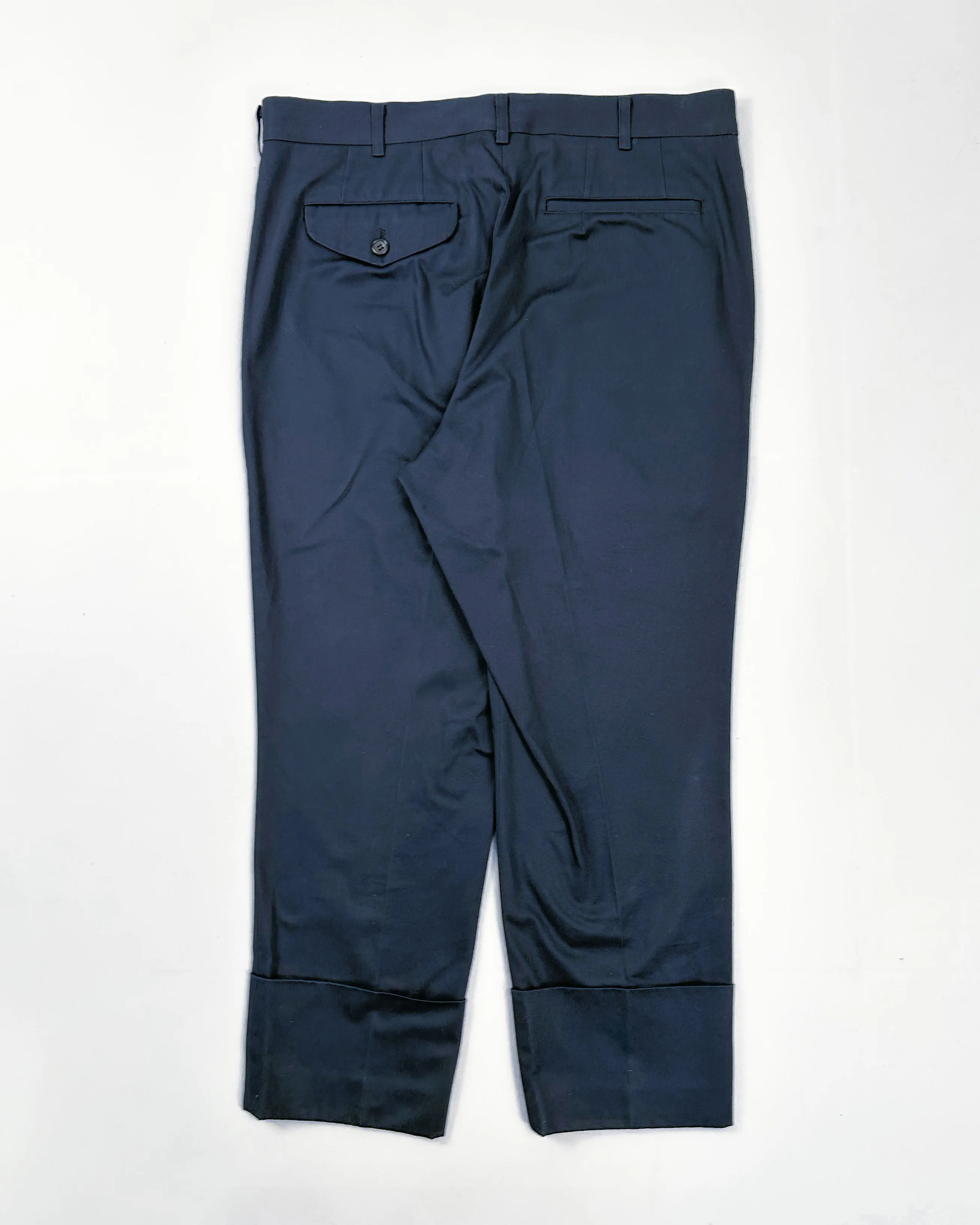 Comme Des Garçons Navy Blue Straight Suit Pants 2012