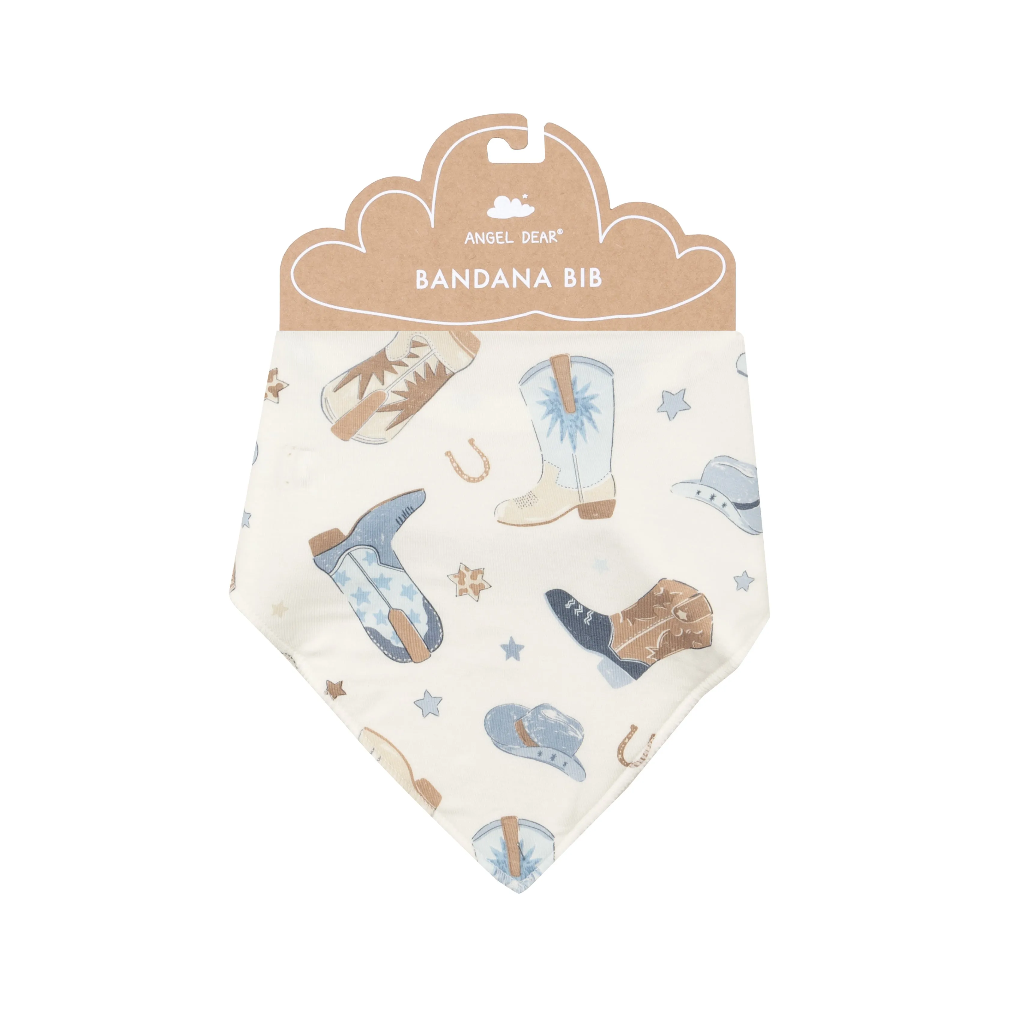 Cowboy Boots Blue Bamboo Bandana Bib