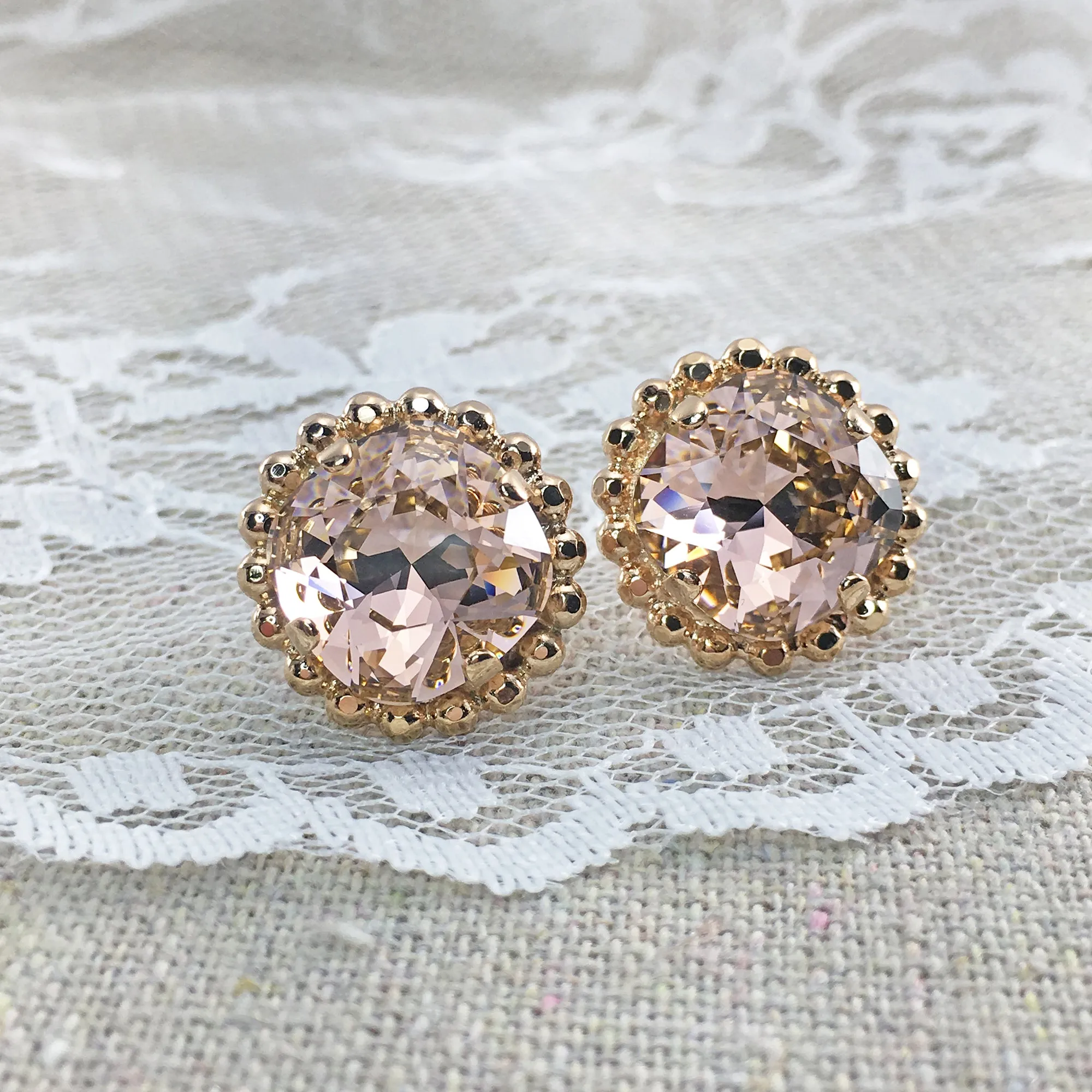 Cushion Beaded Post Earrings