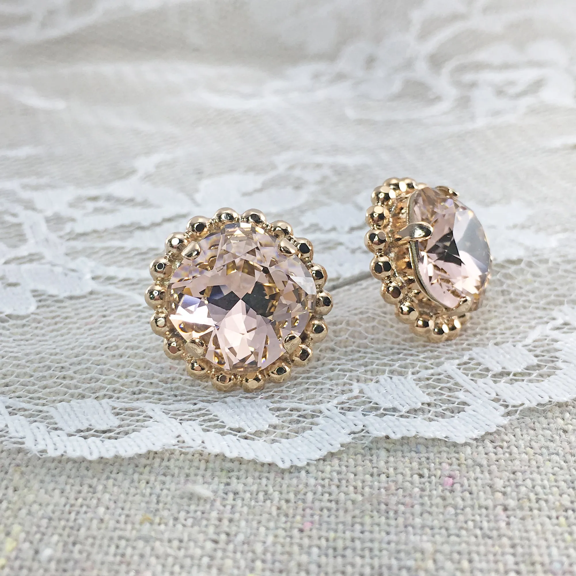 Cushion Beaded Post Earrings