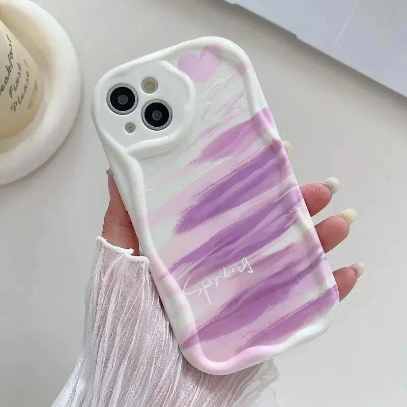 Cute Graffiti Soft Wave Phone Case for iPhone 11, 12, 13, 14, 15 Pro Max