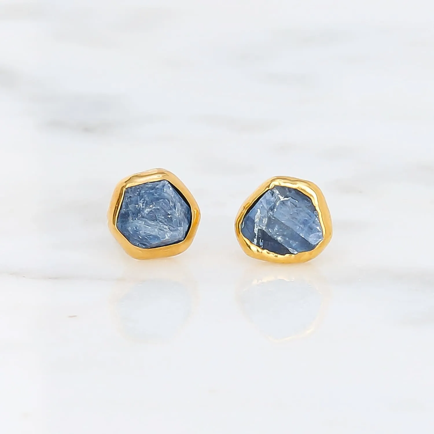 Dainty Raw Sapphire Earrings