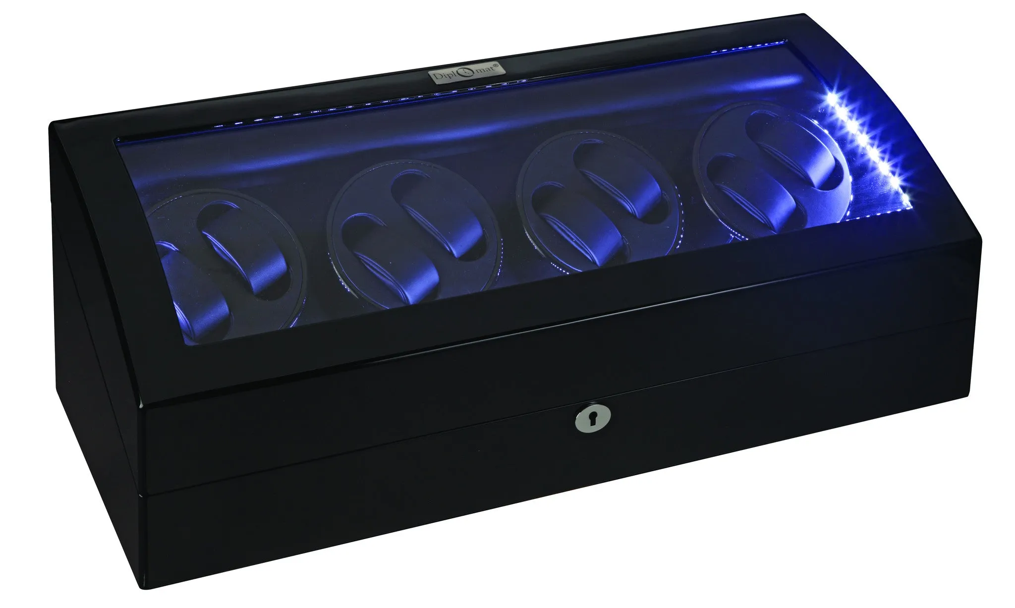 Diplomat Black Edition Eight Watch Winder with LED's