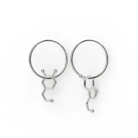 dopamine serotonin earrings | silver