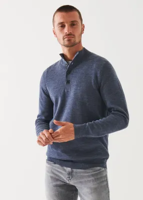 DOUBLE-FACE BUTTON MOCK NECK