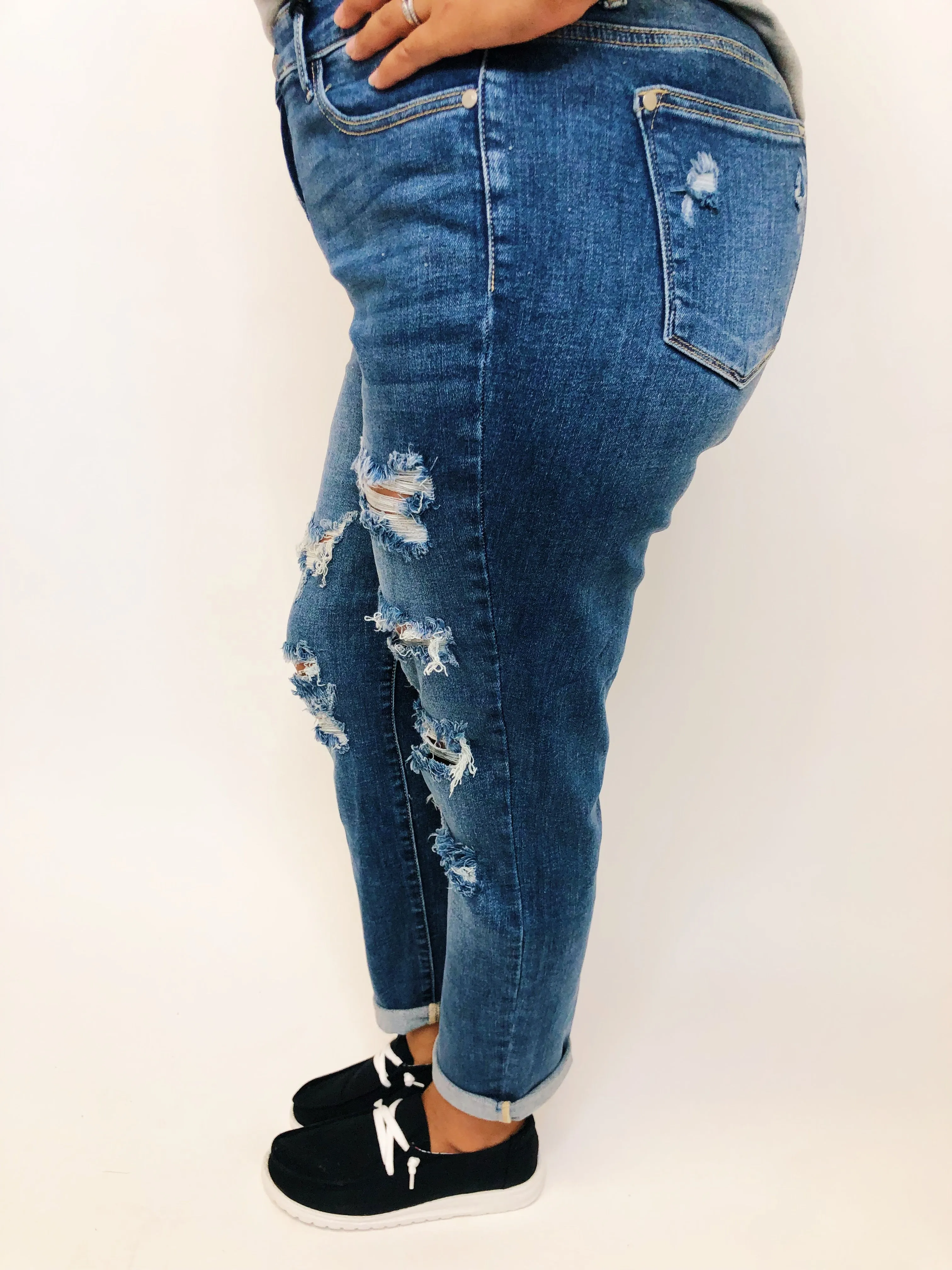 #E06 Downtown Distressed Boyfriend Judy Blue Jeans