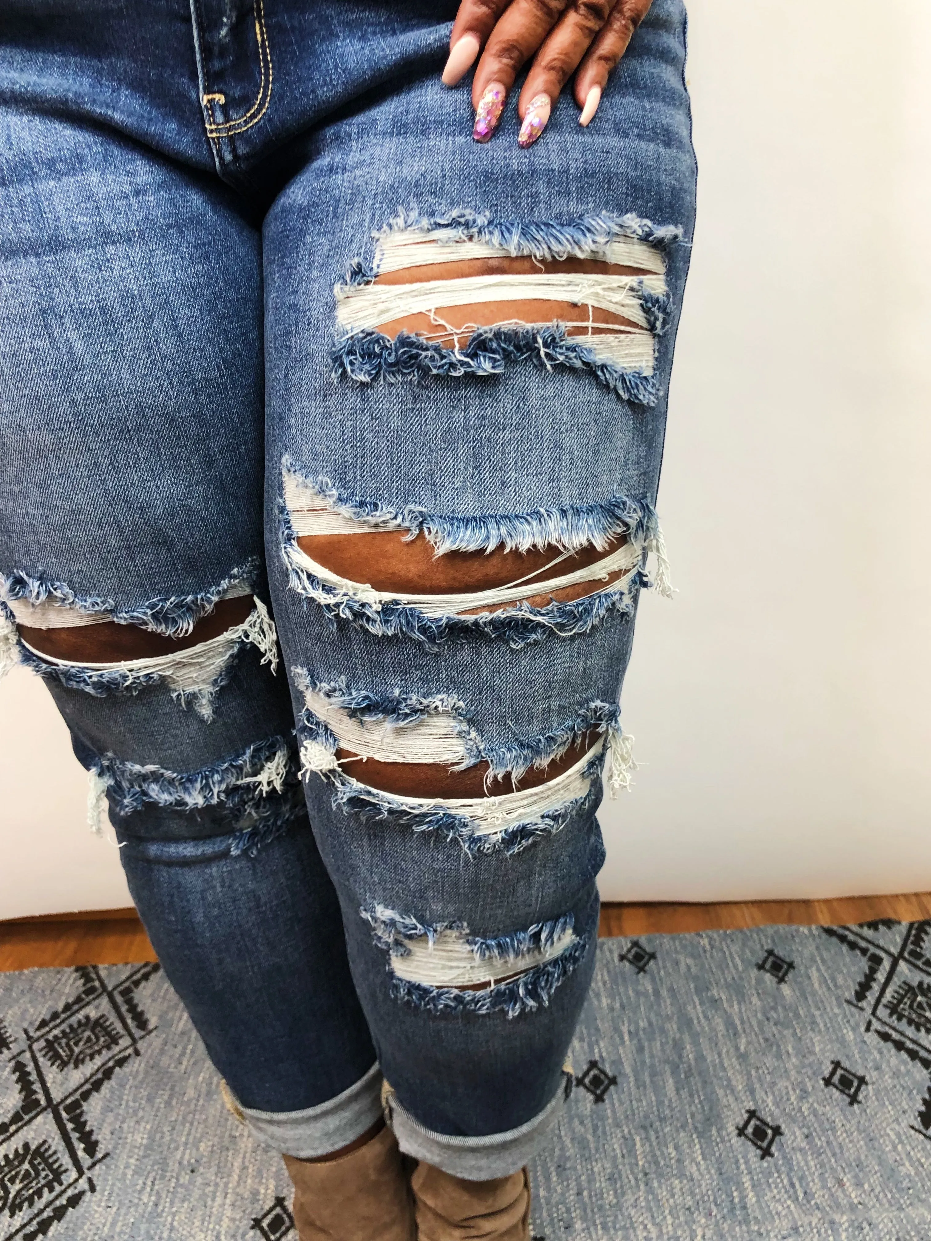 #E06 Downtown Distressed Boyfriend Judy Blue Jeans