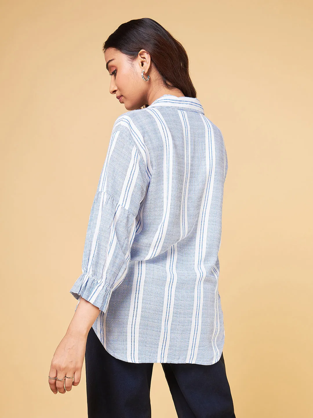 Echoes of Bliss Blue Stripe Shirt