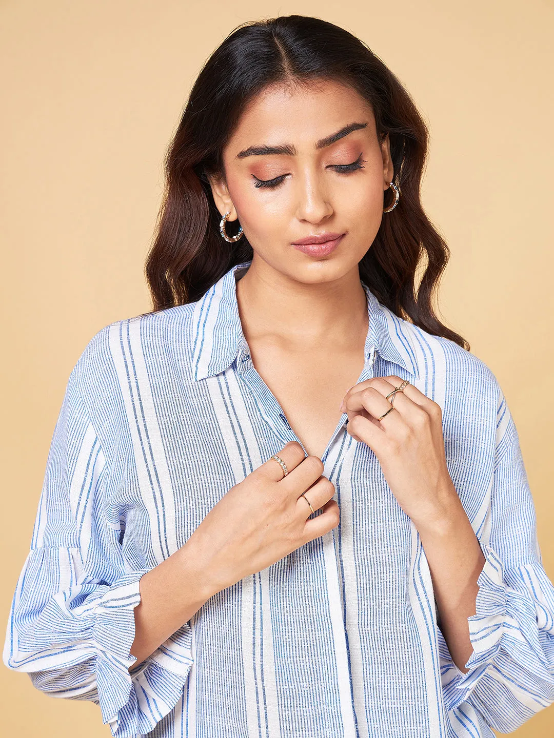 Echoes of Bliss Blue Stripe Shirt