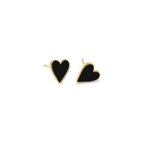 Enamel Heart Stud Earrings