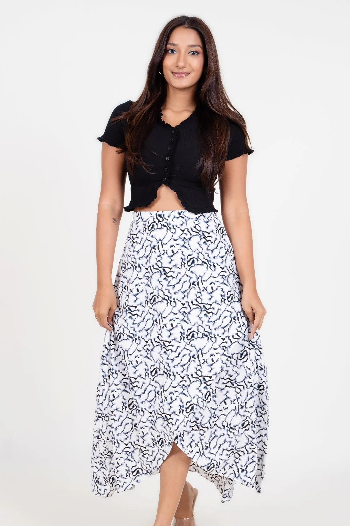 Envogue Women's Printed Chic Casual Skirt