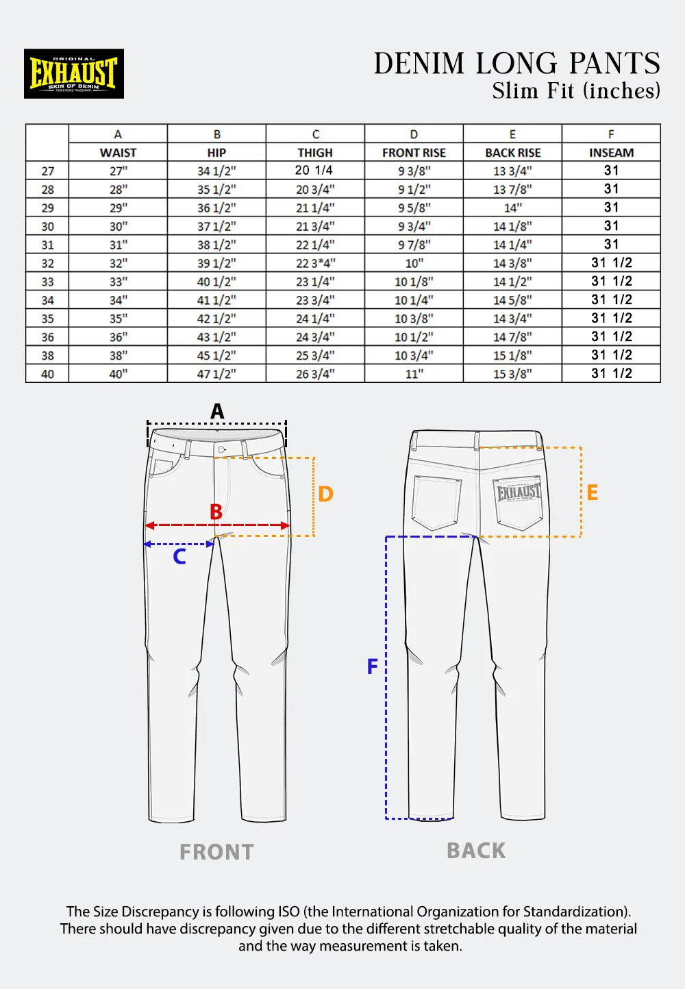 EXHAUST JEANS LONG PANTS [303 SLIM FIT] 1600