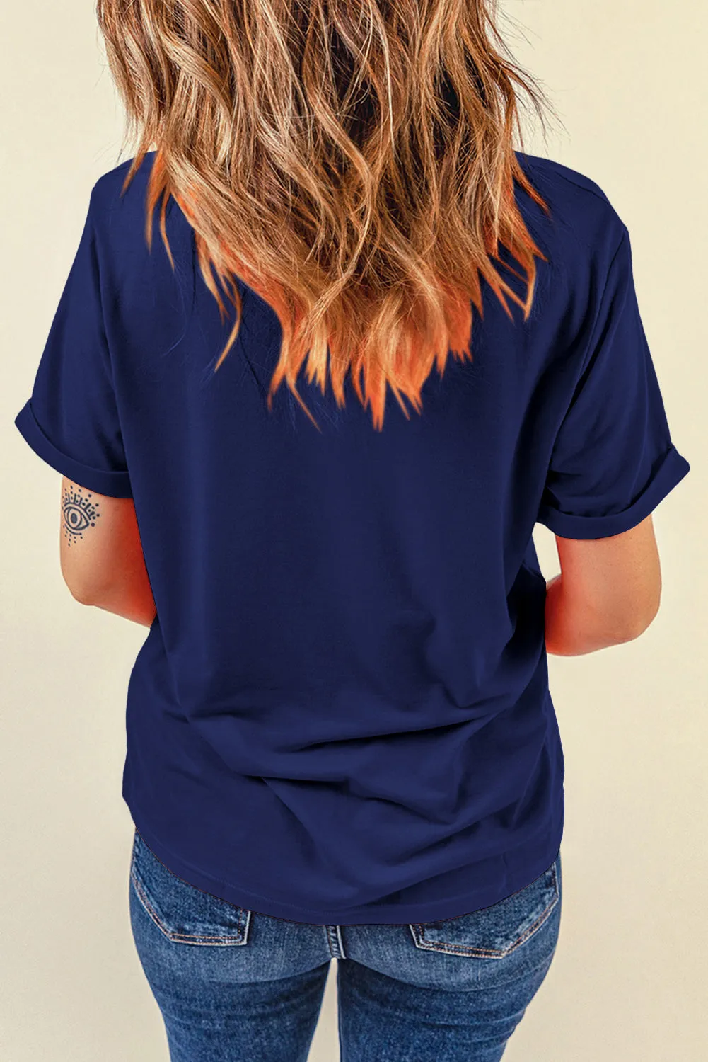 Explore More Collection - Bow Graphic Round Neck Short Sleeve T-Shirt