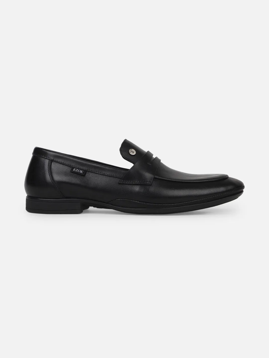 Ezok Men Leather Loafer Mocassins ( Black )