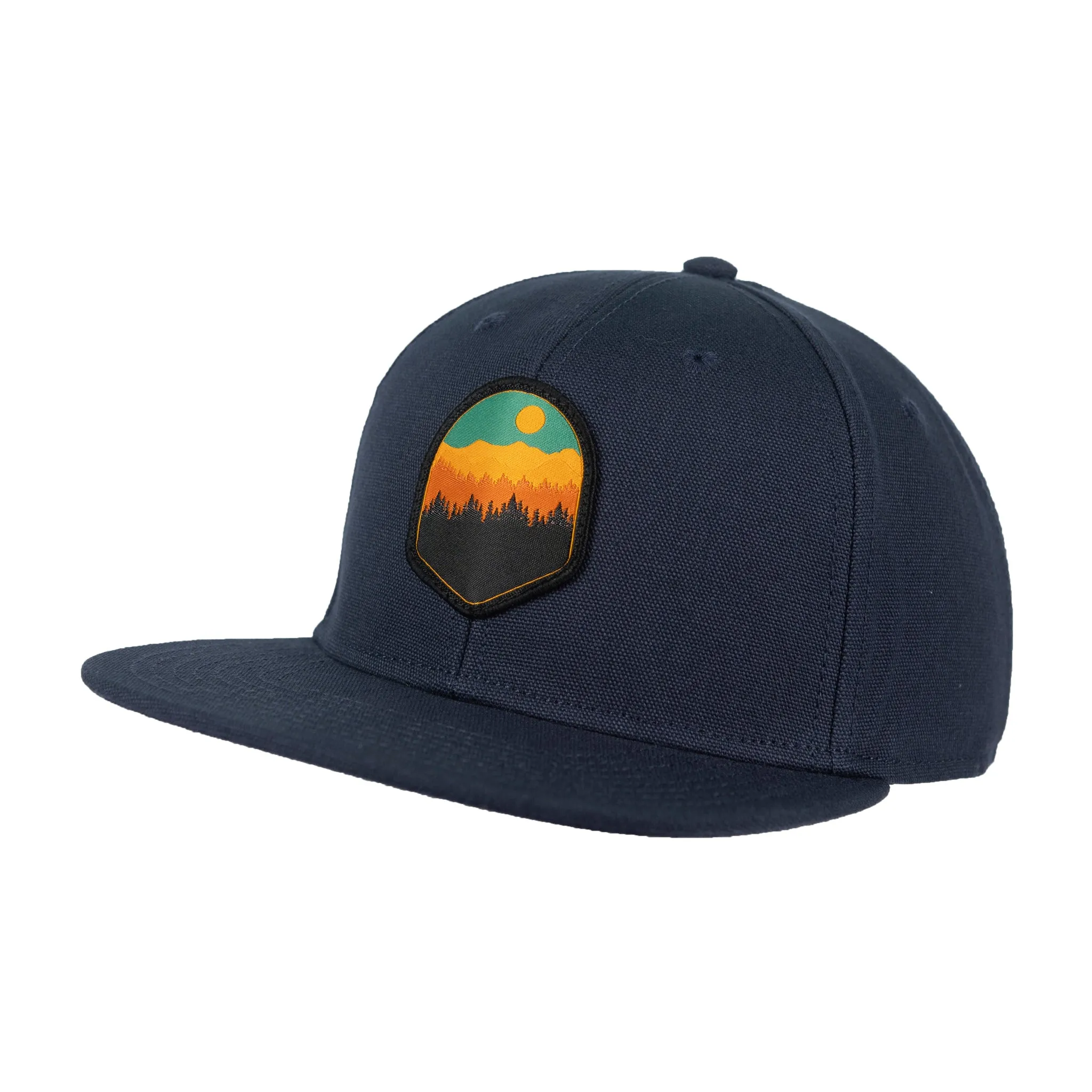 FB Mountain Scene Stock Canvas Strap Hat Midnight Blue