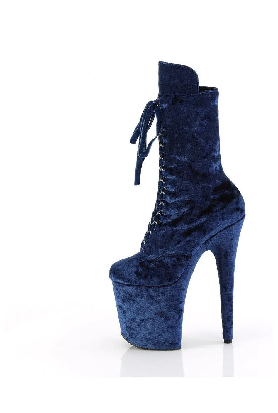 FLAMINGO-1045VEL Blue Velvet Ankle Boot