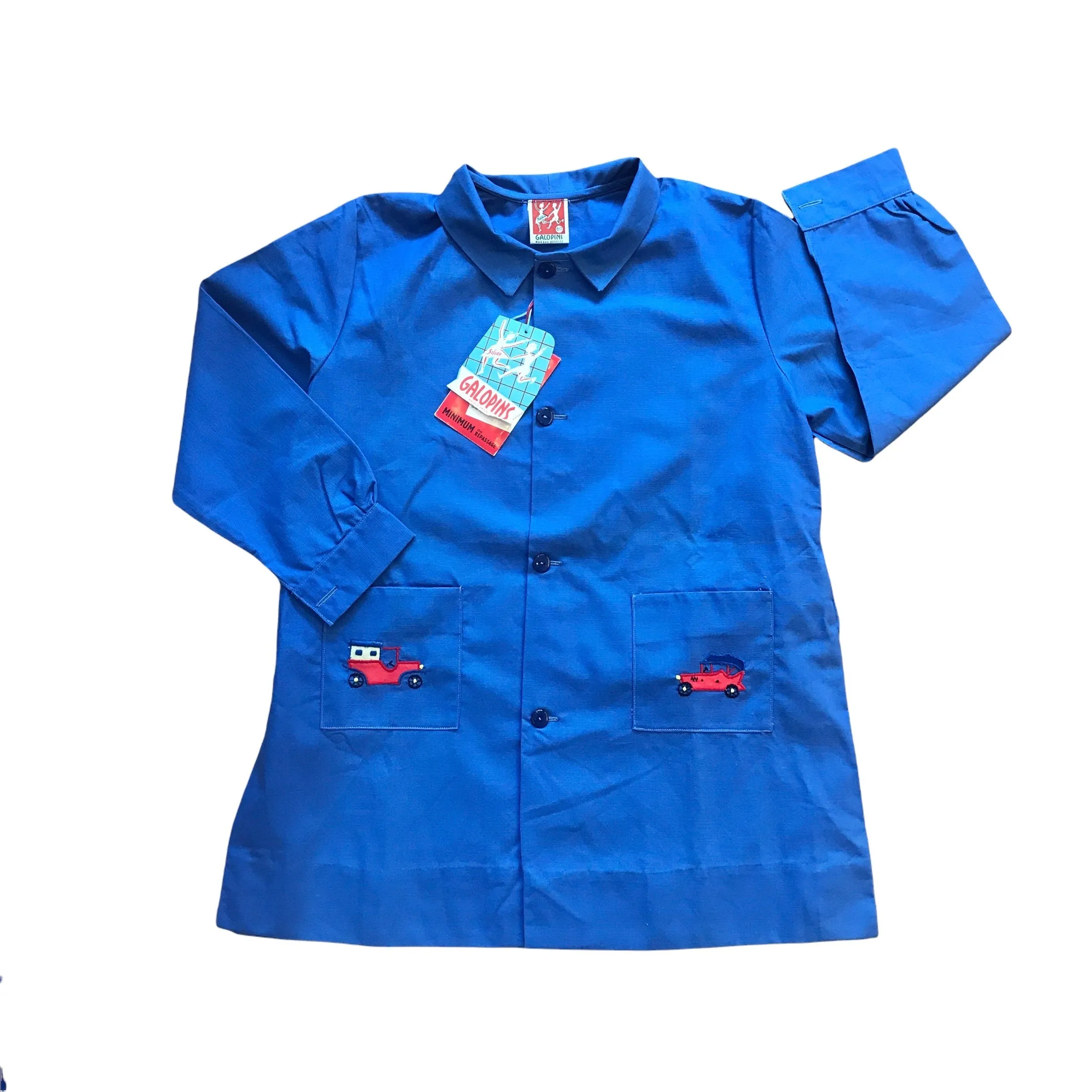 French Vintage 1960's Blue School Blouse /  5-6 Years