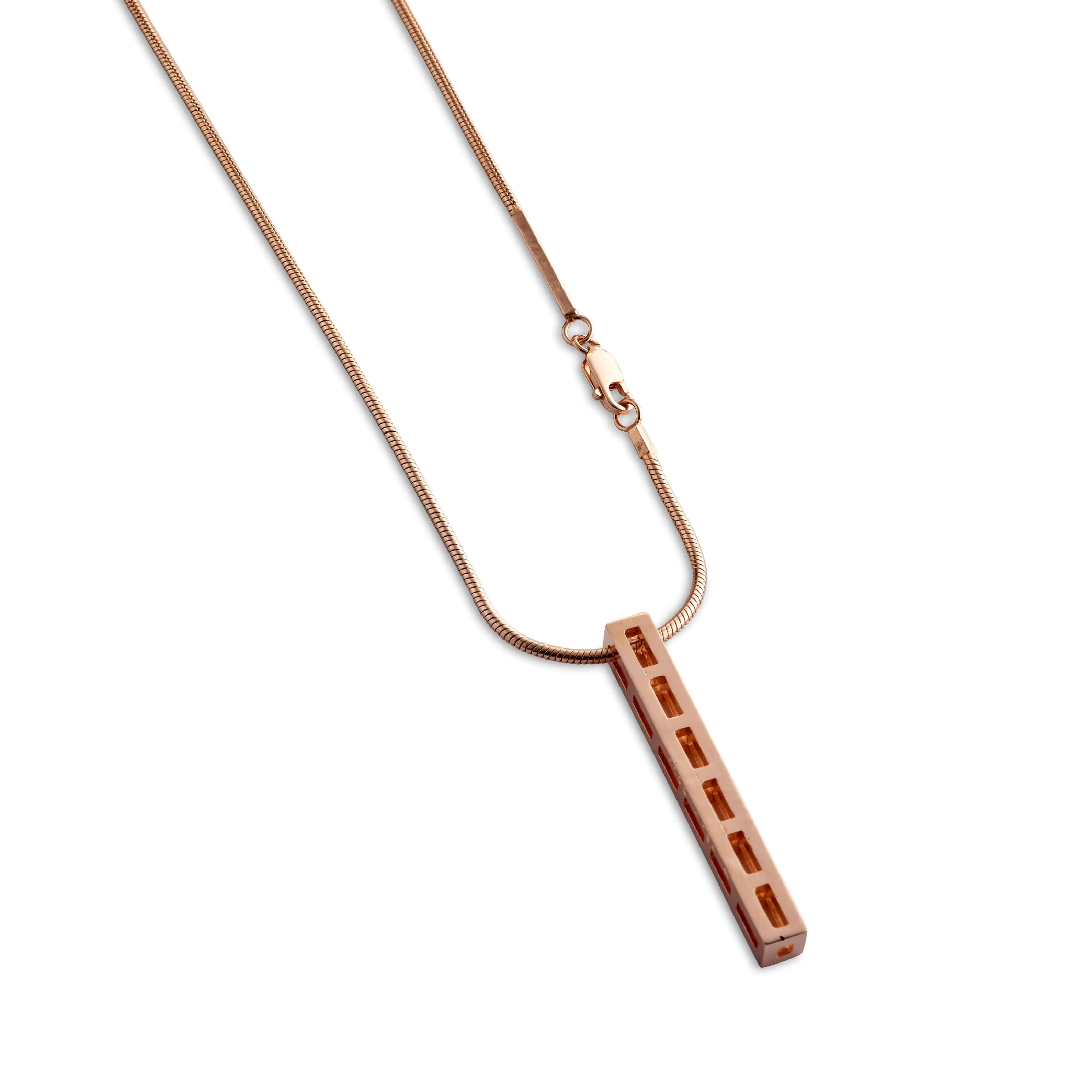 G 172 - Slim Striped Rectangle Pendant