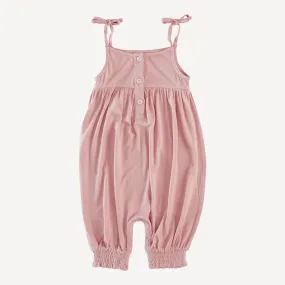 gathered smocked tie jumpsuit | tea rose | lenzing modal