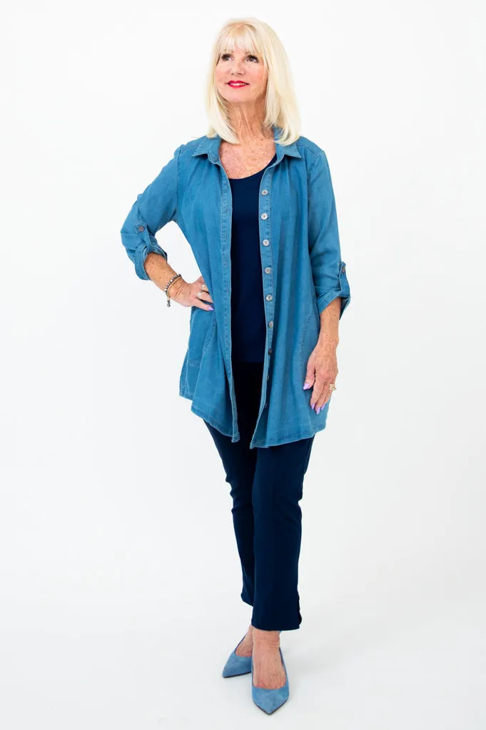 Gill Blouse, Tencel Denim