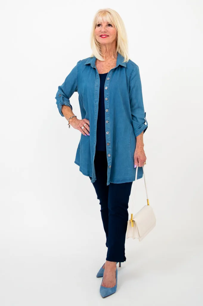 Gill Blouse, Tencel Denim