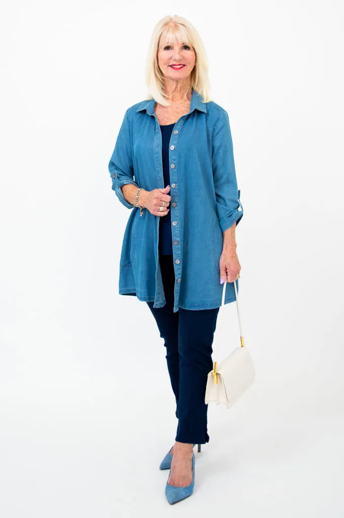 Gill Blouse, Tencel Denim