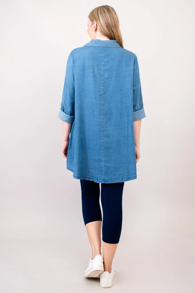 Gill Blouse, Tencel Denim