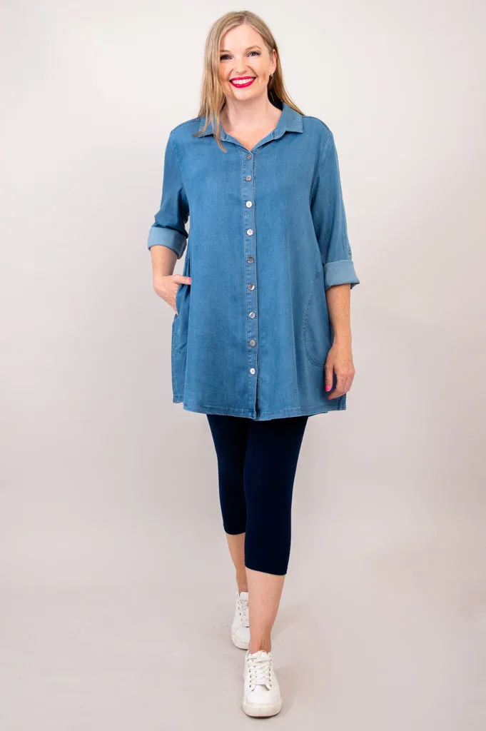 Gill Blouse, Tencel Denim