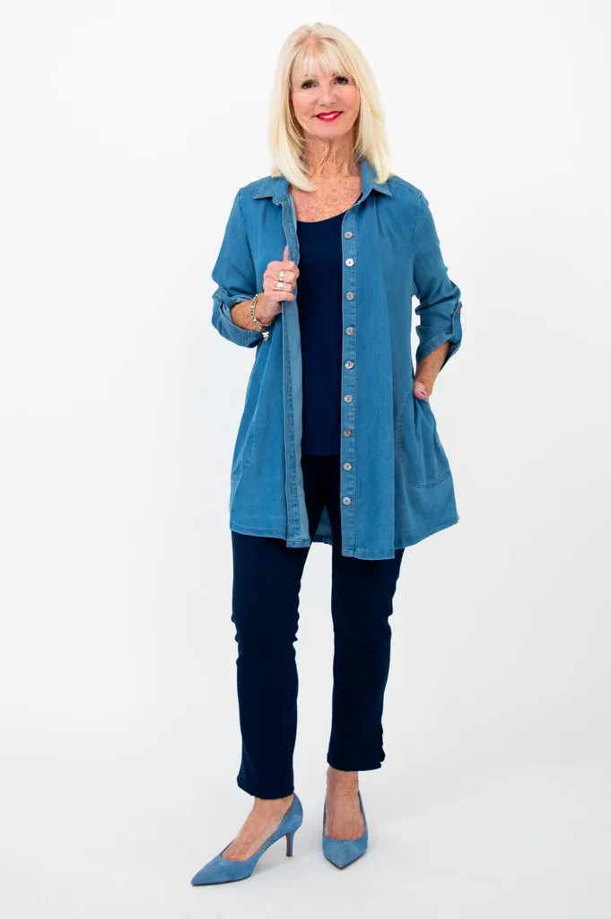 Gill Blouse, Tencel Denim