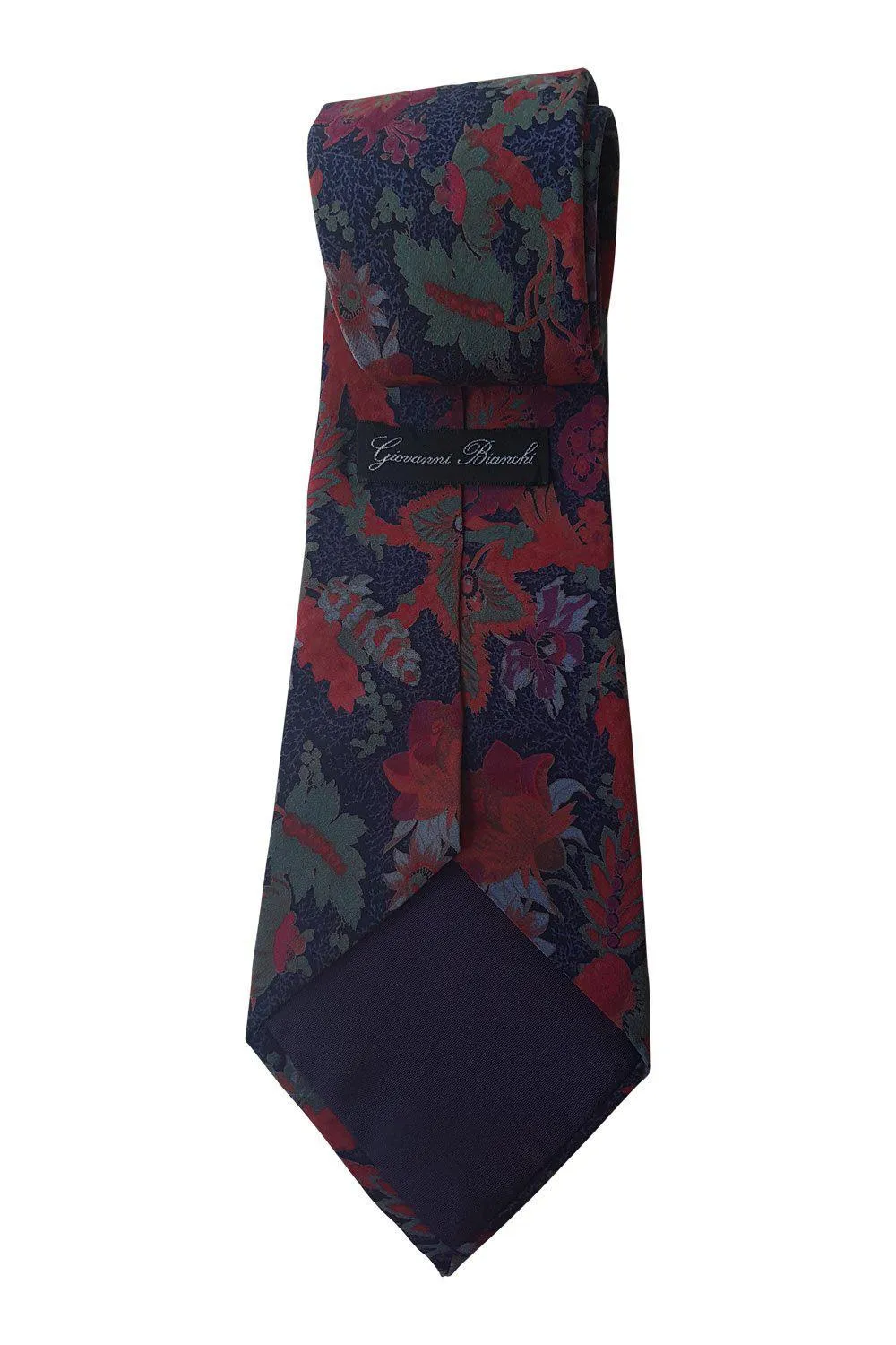 GIOVANNI BIANCHI 100% Silk Floral Print Multi-coloured Tie (59")