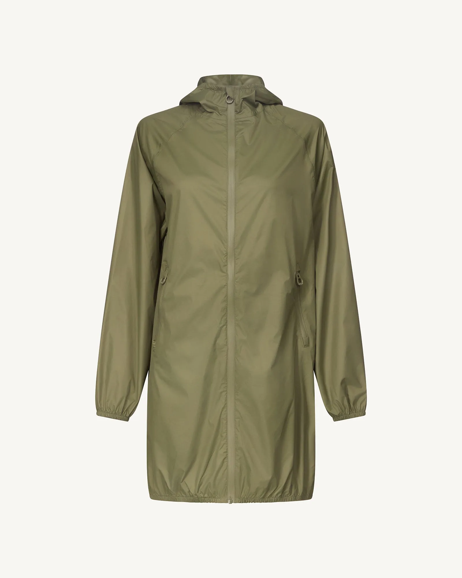 Glendale long waterproof jacket with hood Army