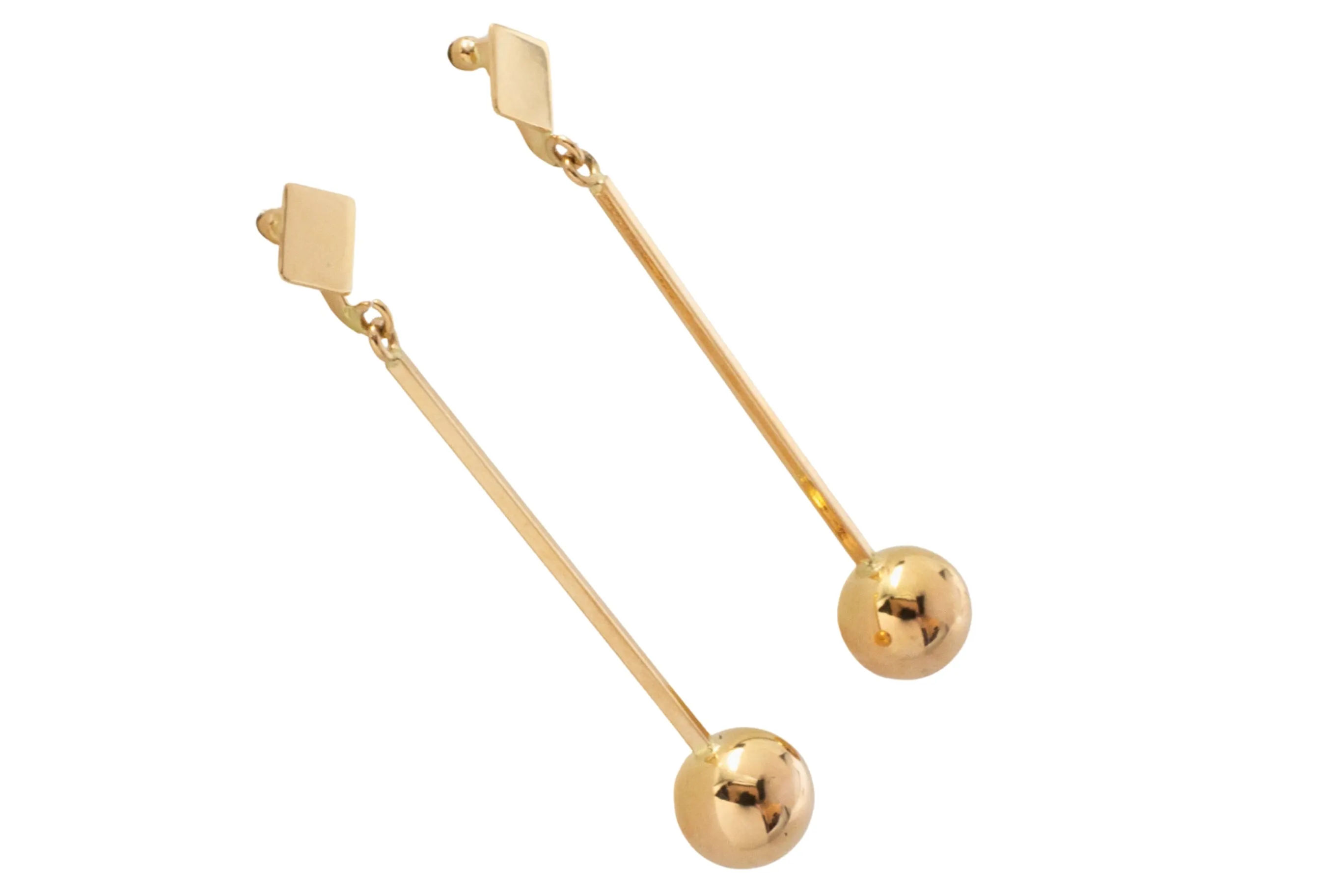 Gold pendant ball earrings