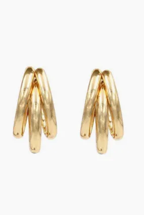 Gold Tri Hoop Earrings