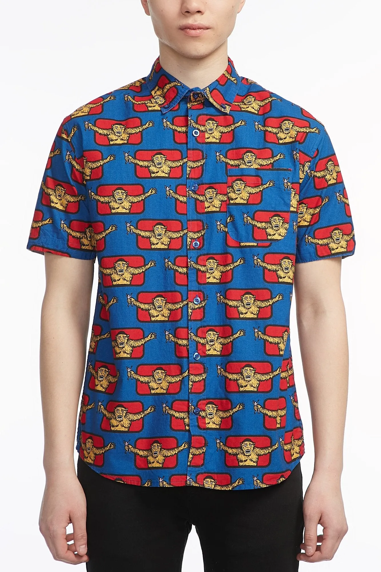 Guys Poplin Gorilla Button Up Shirt